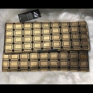 Gold with black jewel print handbag